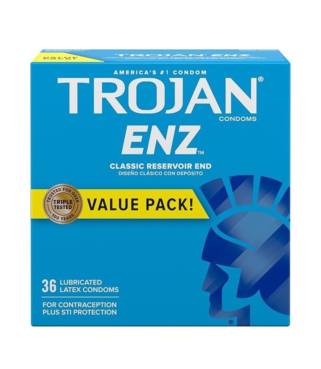A2ZBDShop TROJAN ENZ Lubricated Condoms Value Pack 36 Pcs
