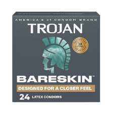 A2ZBDShop Trojan Bareskin Thin Premium Lubricated Condoms  24 Pcs