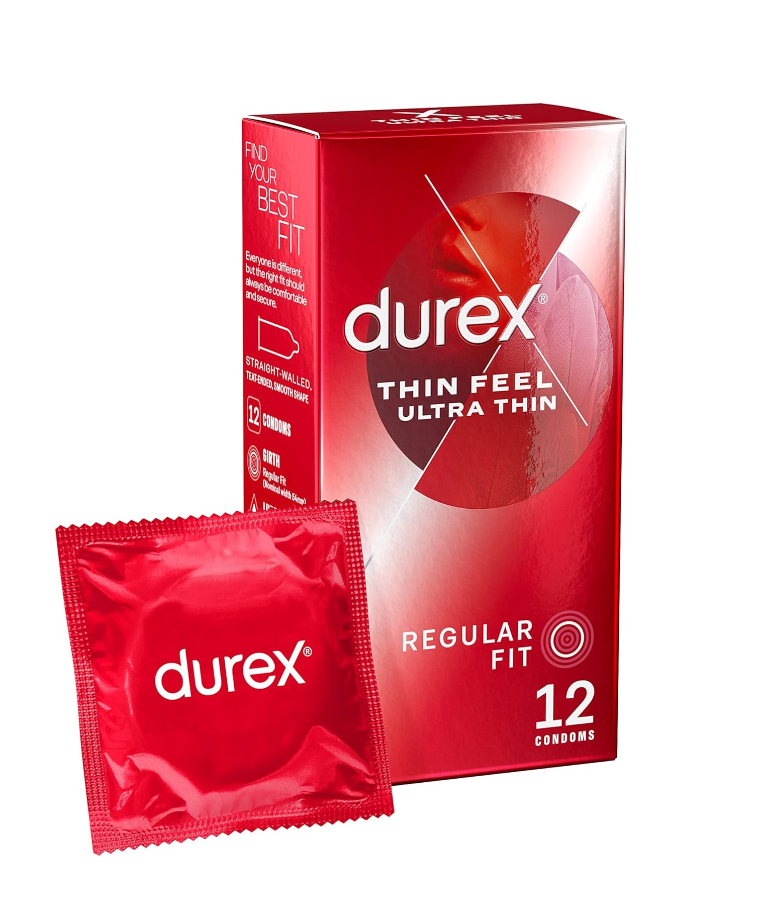 A2ZBDShop Durex Thin Feel Ultra Thin Thinner for Even More Sensitivity Condoms 12 Pcs