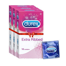 A2ZBDShop Durex Extra Ribbed Condom Combo 3 Pack - 30 Pcs